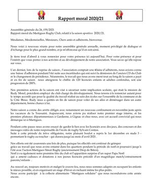 Rapport Moral Du President S 20 21