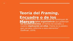 Teoría del Cultivo Y Framing