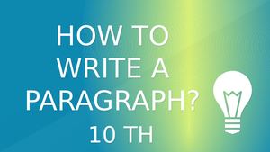 How To Write A Paragraph