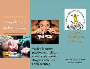 folleto drogadicción de los jóvenes.