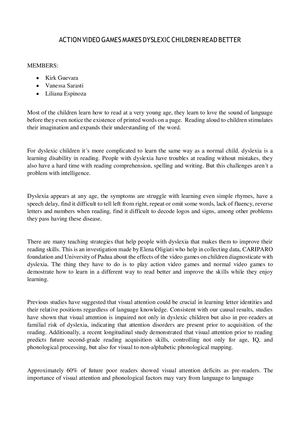 Reading And Dislexy