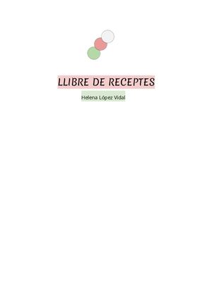Llibre De Receptes