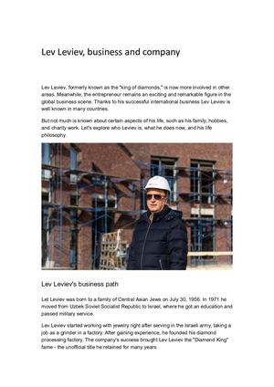 Lev Leviev, Business And Company