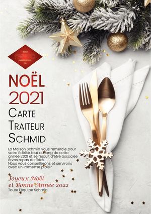Carte Traiteur Schmid Noël 2021