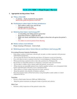 Nur 2356 Mdc 1 Final Exam 3 Review (1)