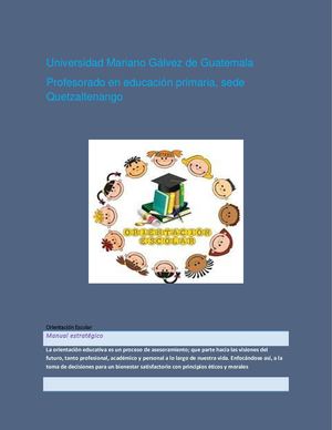 Manual estratégico de  Orientación Escolar