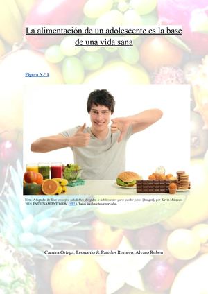 La alimentación de un adolescente es la base de una vida sana