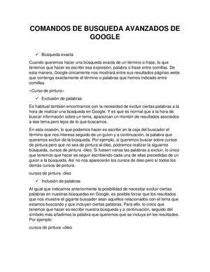 Comandos De Busqueda Avanzados De Google Convertido