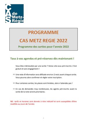 Livret Calendrier Activités 2022