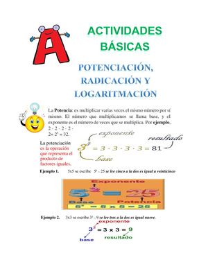 Tema: Potenciación, Radicación Y Logaritmación