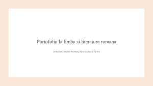 Portofoliu la limba si literatura romana
