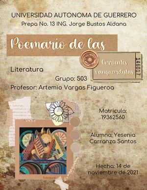 Poemario De Las Corrientes Vaguardistas