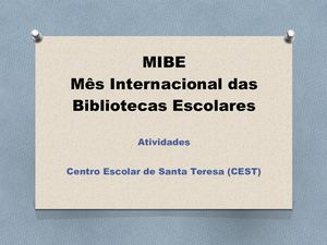 Mês Internacional das Bibliotecas Escolares no Centro Escolar de Santa Teresa