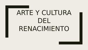 Arte Y Cultura Del Renacimiento