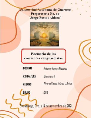 Poemario De Las Corrientes Vanguardistas Literarias