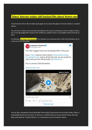 UAE Al Kameen: A Pseudo Representation of War Crimes as Struggles