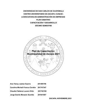 Plan De Capacitacion Municipalidad De Zacapa (1)