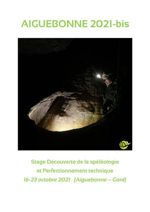 Spéléologie : Stage Aiguebonne 2021-bis