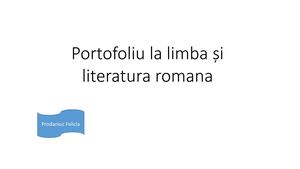 Portofoliu La Limba șI Literatura Romana