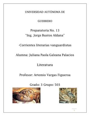 Corrientes Literarias Vanguardistas