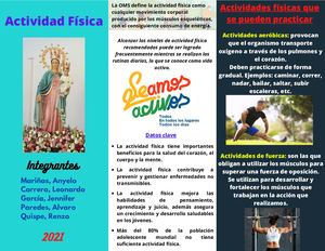 Tríptico retroalimentativo de actividad física - planificación.