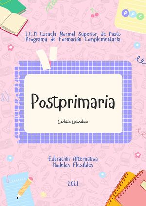 Cartilla De Postprimaria