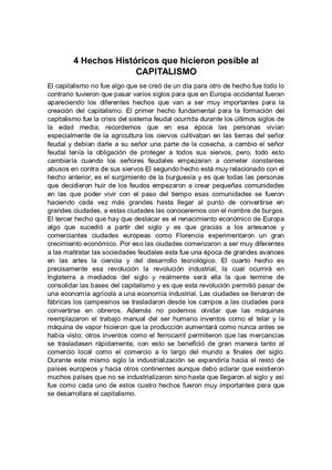 4 Hechos Históricos Que Hicieron Posible Al Capitalismo Sánchez Valencia Kevin Daniel