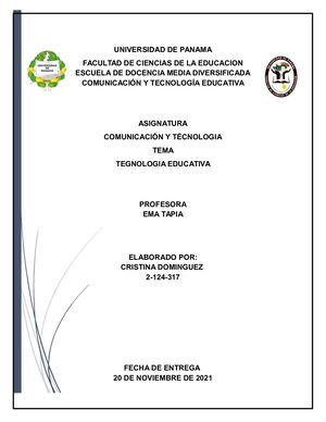 Cristina Dominguez Tecnologia Educativa