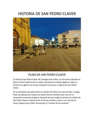 Historia De San Pedro Claver
