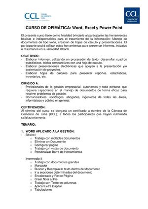 Temario Curso Ofimatica