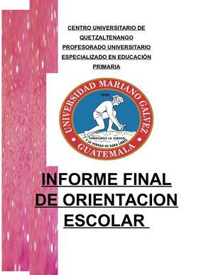 Informe Orientacion Escolar