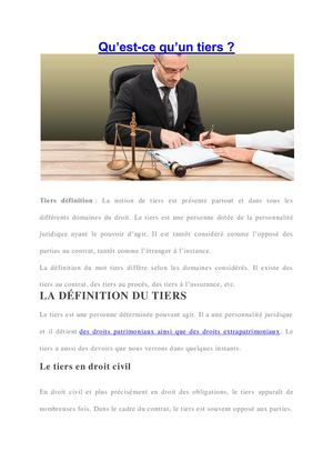 Définition d'un Tiers