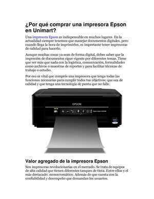 Por Qué Comprar Una Impresora Epson En Unimart