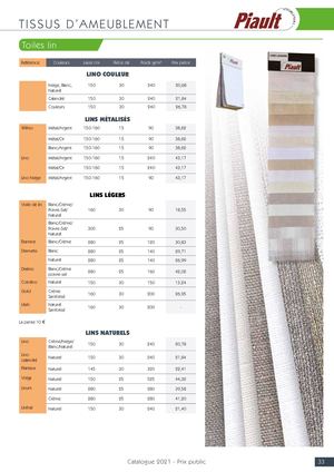 CATALOGUE 2021 Prix Public - TISSUS AMEUBLEMENT
