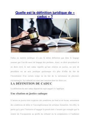 C'est quoi un juridique de « Caduc »