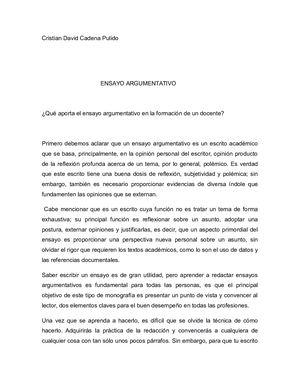 Ensayo Argumentativo