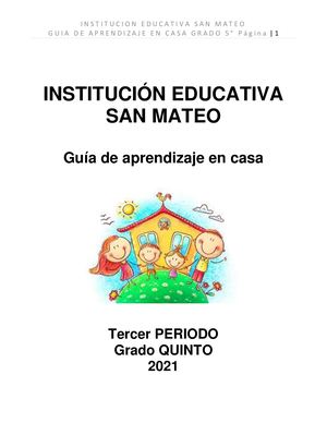 GUIA DE 5° DE 3er  PERIODO