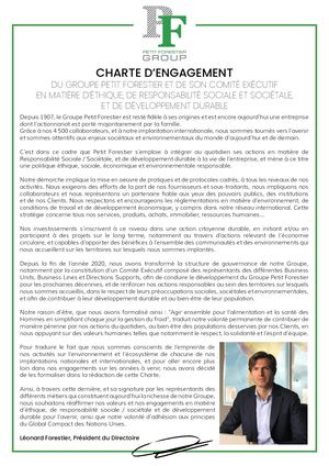 Charte D'engagement Groupe Petit Forestier
