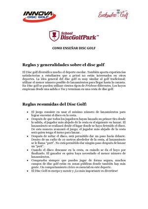 Reglas De Discgolf