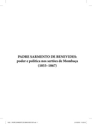 Padre Sarmento de Benevides: poder e política nos sertões de Mombaça (1853-1867)