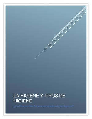 La Higiene Y Tipos De Higiene