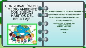 Cartilla Sobre Medio Ambiente Reciclaje Para 2º
