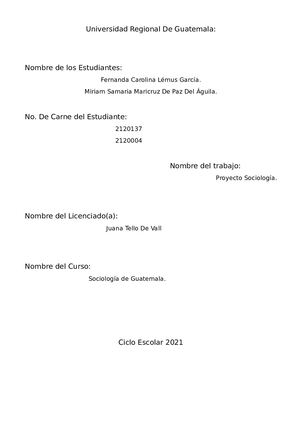 Proyecto Sociologia Fernanda Lémus Miriam De Paz