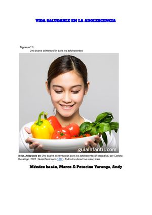 VIDA SALUDABLE EN LA ADOLESCENCIA