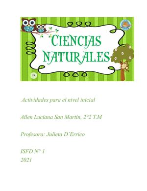 Actividades Para El Nivel Inicial Naturales San Martin Ailen