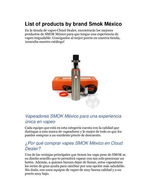 List Of Products By Brand Smok México