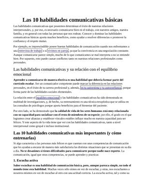Habilidades Comunicativas