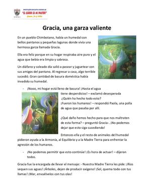 Fábula Y Ficha 25 Gracia Una Garza Valiente