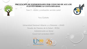 Prevención De Enfermedades Por Consumo De Agua