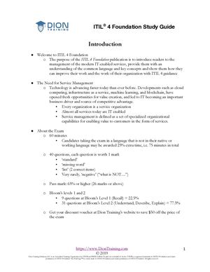 Study Guide Itil 4 Foundation